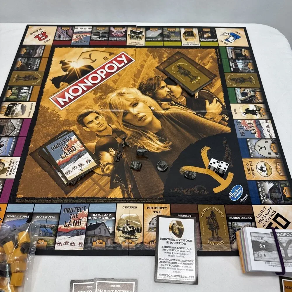 Monopoly Yellowstone Edition Board Game Complete 2–6 Players Western Open Box